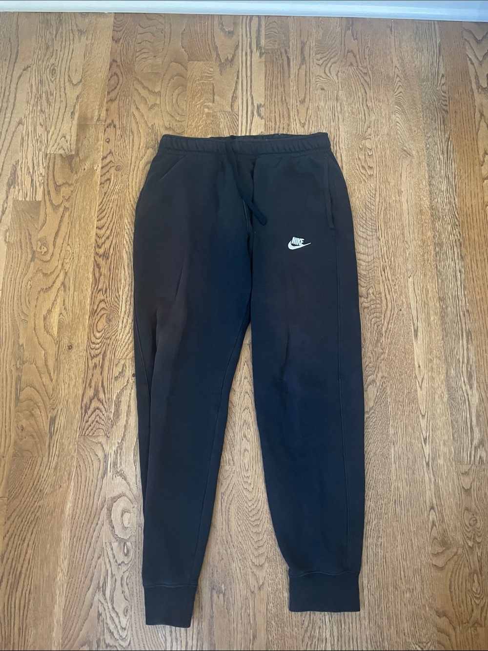 Nike Black Men’s Fleece Joggers with White Swoosh